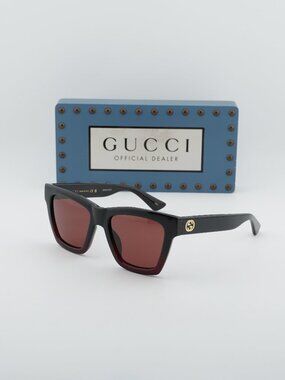 Gucci GG1714S 009 Women Square Sunglasses - Black & Red / Red